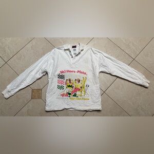 NAF NAF White Ski Adventure Long Sleeve Tee